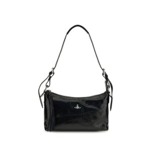 Vivienne Westwood Black Calf Leather Bos Taurus Shoulder Bag