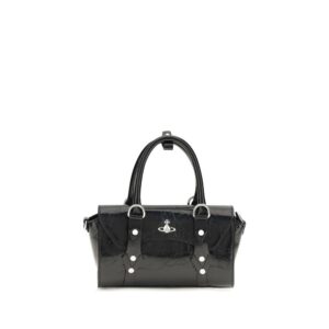 Vivienne Westwood Black Calf Leather Bos Taurus Shoulder Bag