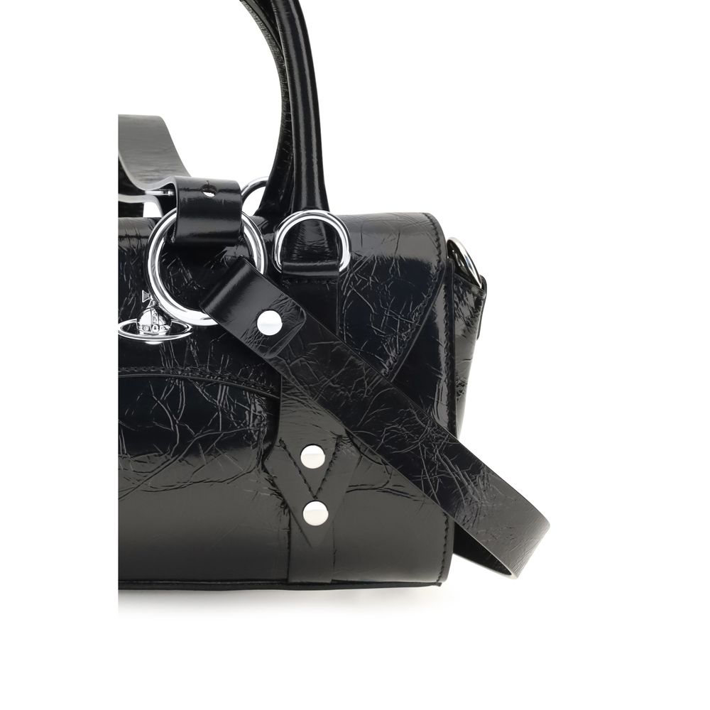 Vivienne Westwood Black Calf Leather Bos Taurus Shoulder Bag - Image 4