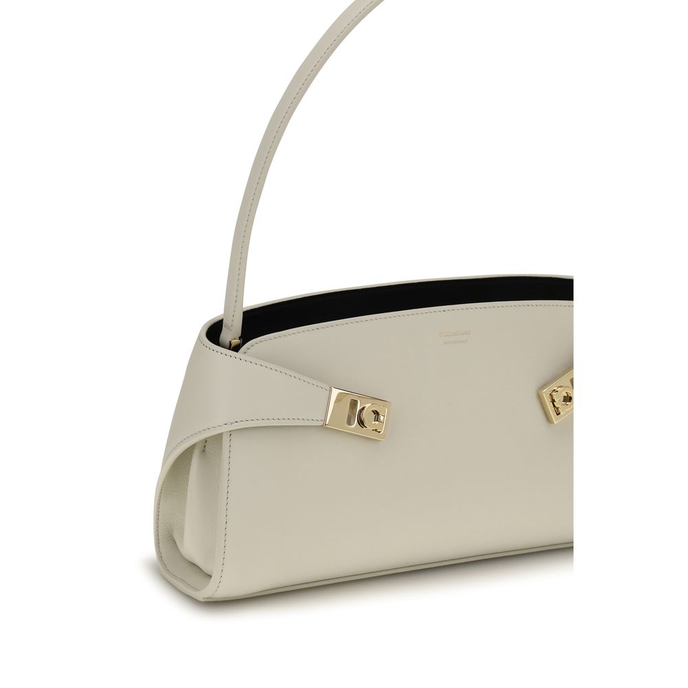 Ferragamo Beige Calf Leather Bos Taurus Shoulder Bag - Image 4