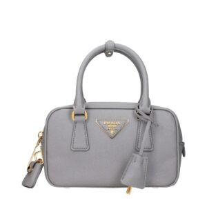 Prada Gray Leather Handbag