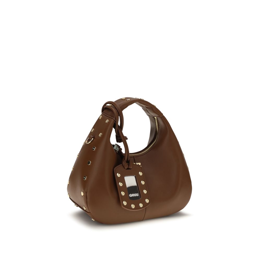 Ganni Brown Recycled Leather Shoulder Bag - Image 2