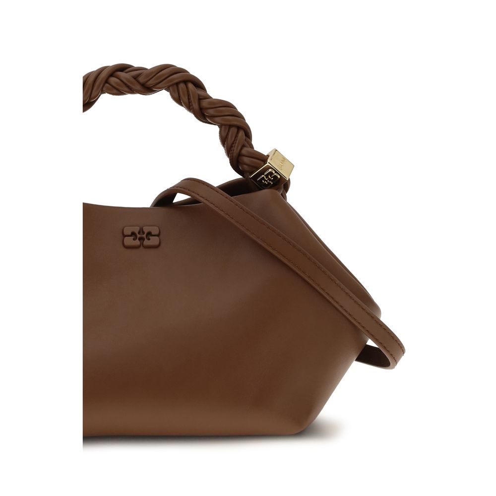 Ganni Brown Recycled Leather Shoulder Bag - Image 4