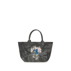 Ganni Gray Cotton Shoulder Bag