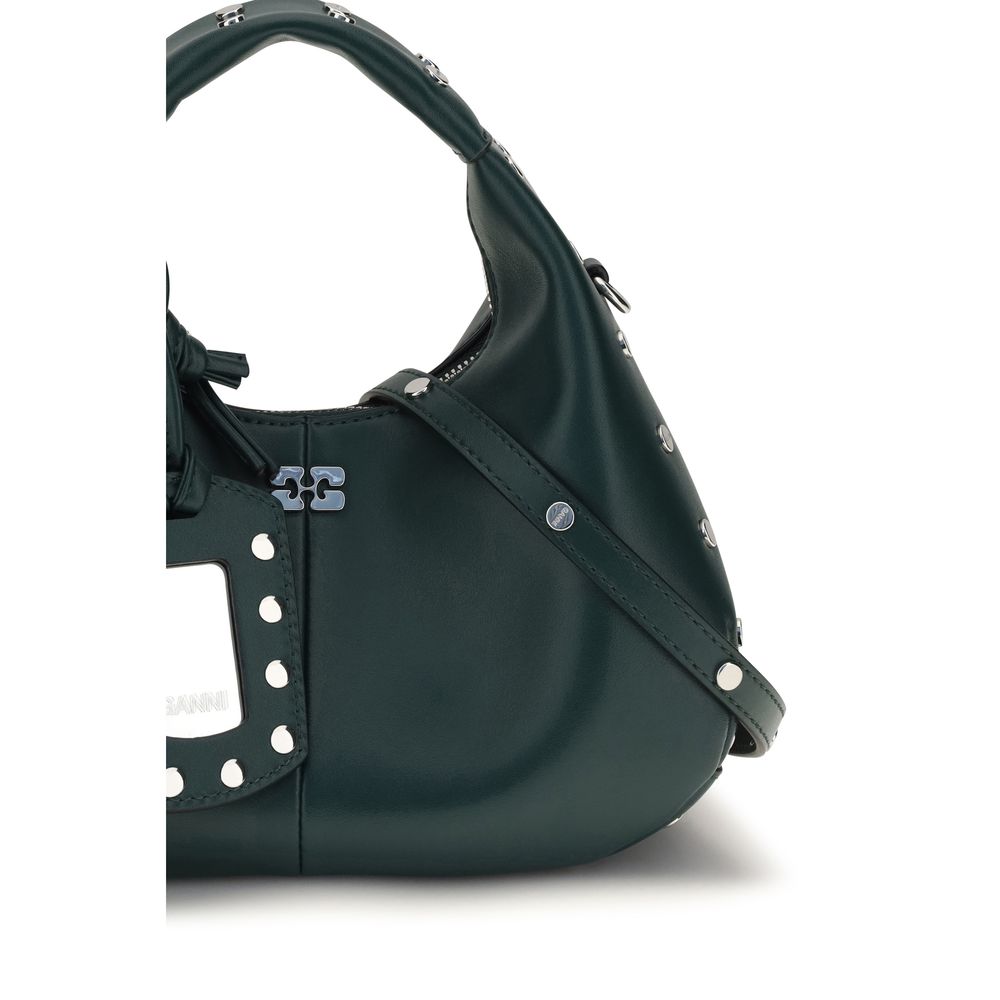 Ganni Bicolor Recycled Leather Shoulder Bag - Image 4