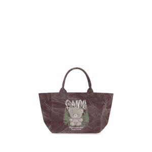 Ganni Bordeaux Cotton Shoulder Bag