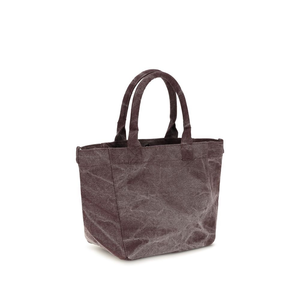 Ganni Bordeaux Cotton Shoulder Bag - Image 3