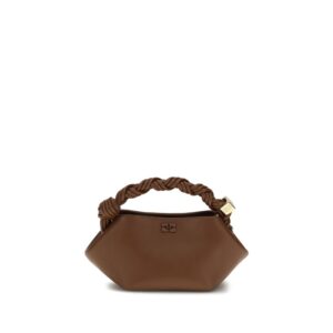 Ganni Brown Recycled Leather Shoulder Bag