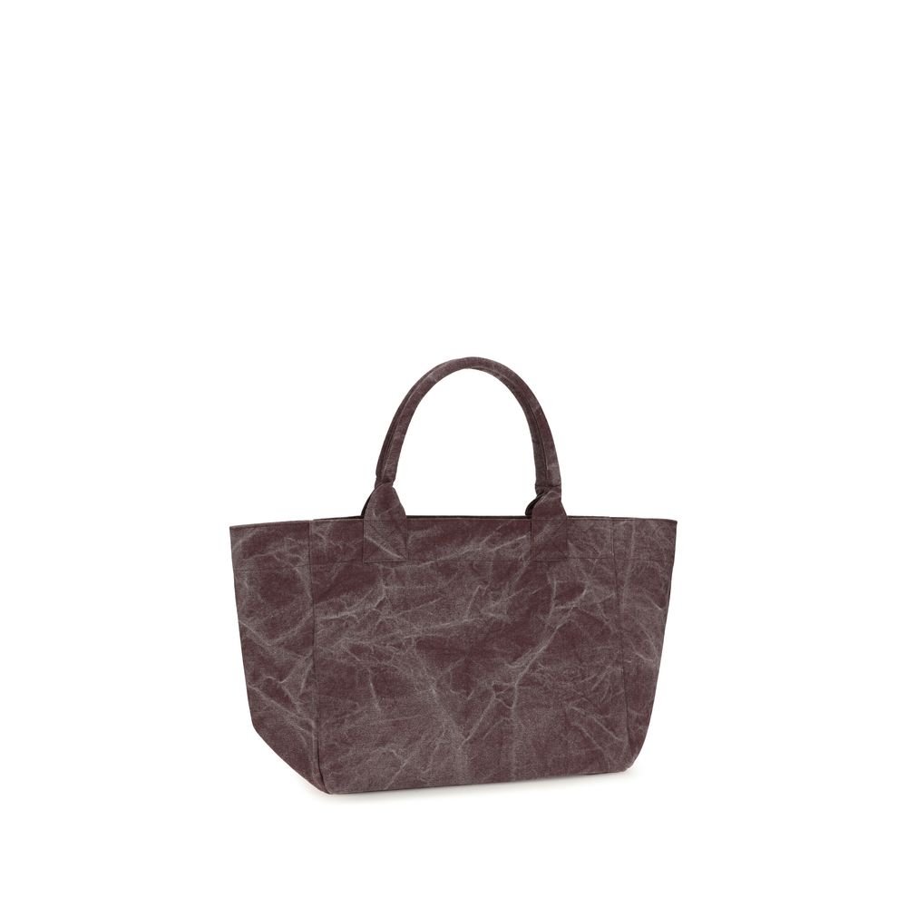 Ganni Bordeaux Cotton Shoulder Bag - Image 3