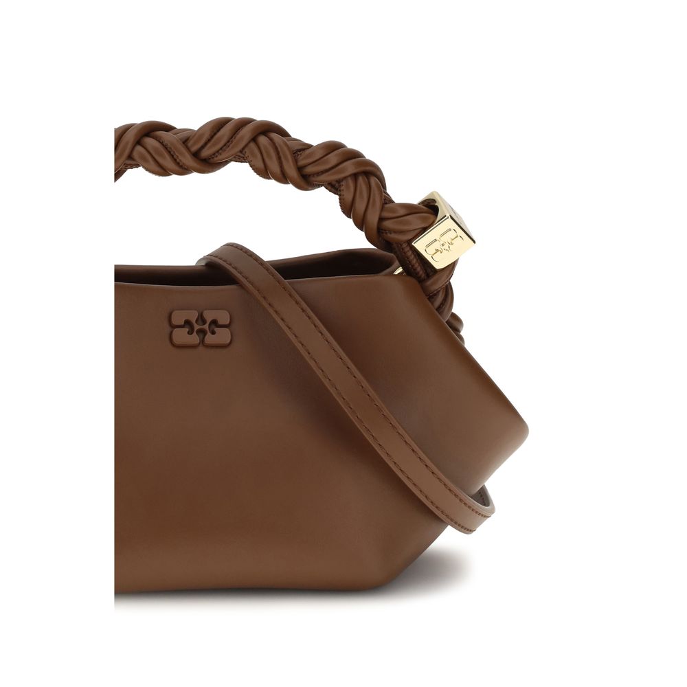 Ganni Brown Recycled Leather Shoulder Bag - Image 4