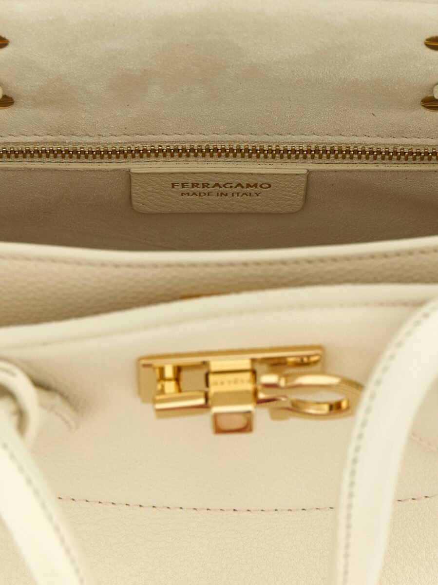 Ferragamo White Calfskin Handbag - Image 4