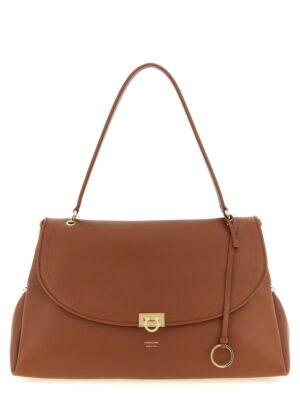 Ferragamo Brown Calfskin Shoulder Bag