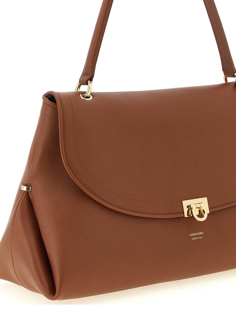 Ferragamo Brown Calfskin Shoulder Bag - Image 3