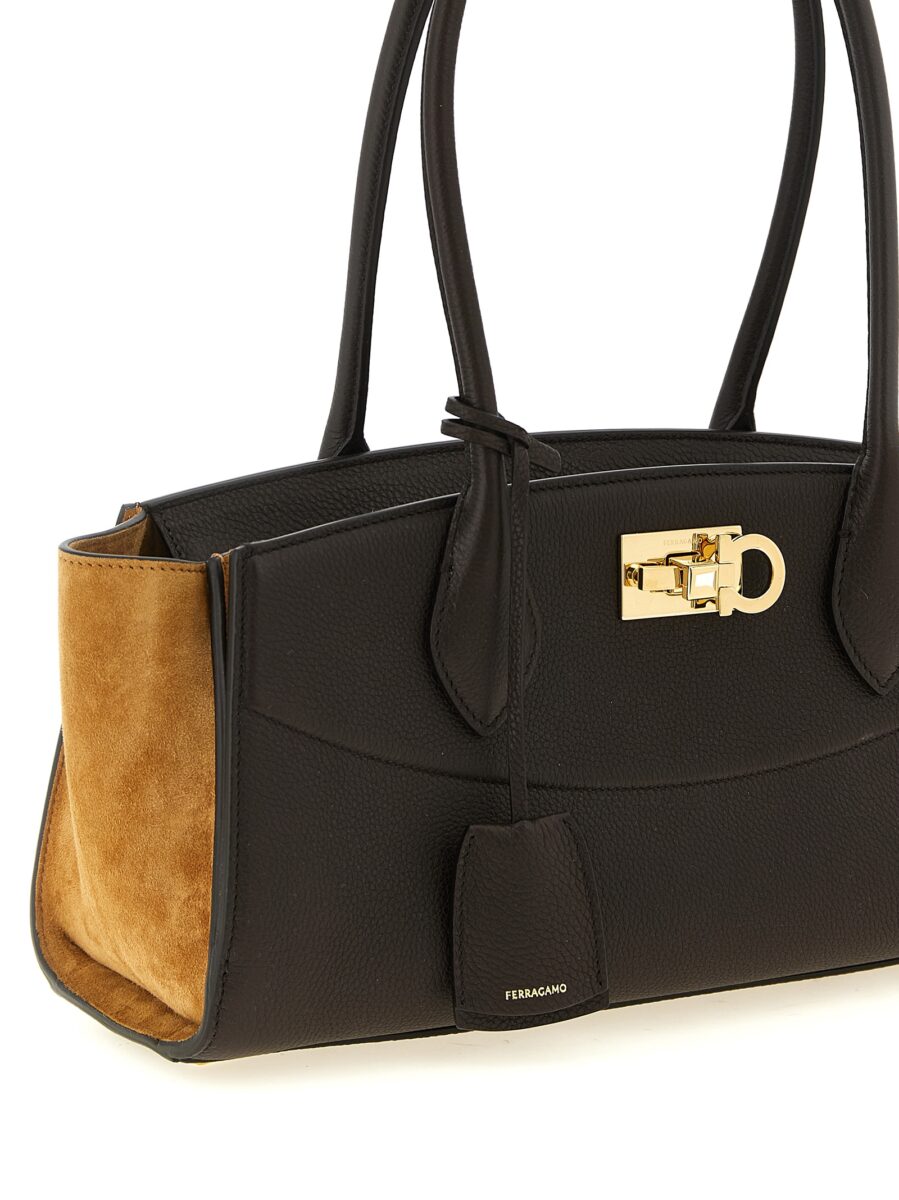 Ferragamo Brown Calfskin Shoulder Bag - Image 3
