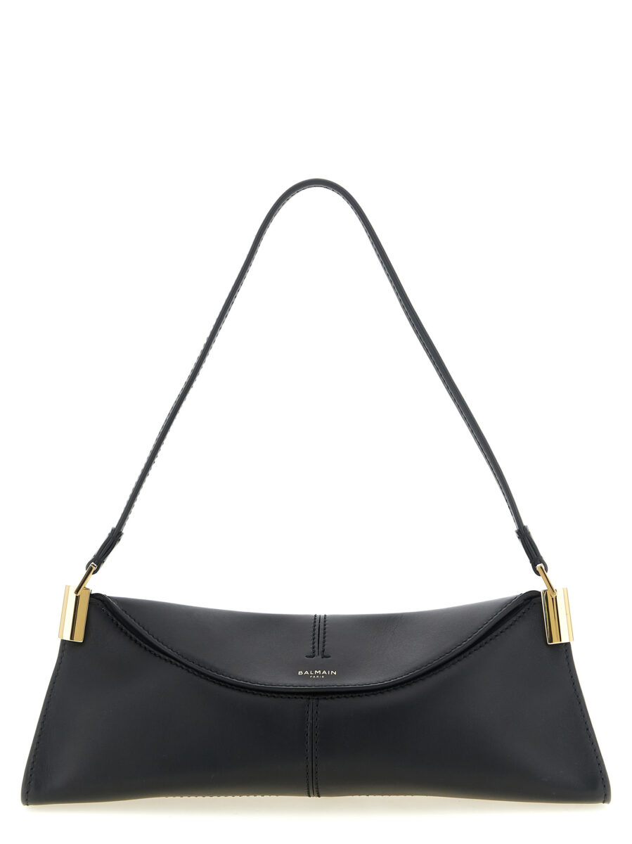 Balmain Black Calfskin Shoulder Bag