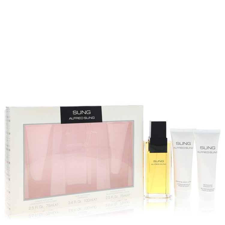 Alfred SUNG by Alfred Sung - Gift Set -- 3.4 oz Eau De Toilette Spray + 2.5 oz Body Lotion + 2.5 oz Shower Gel