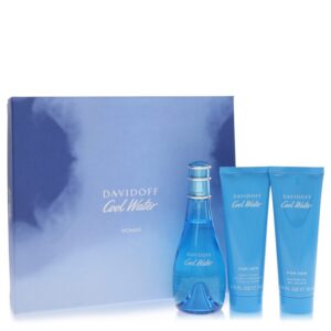 Cool Water by Davidoff - Gift Set -- 3.4 oz Eau De Toilette Spray + 2.5 oz Body Lotion + 2.5 oz Shower Gel
