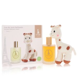 Sophie La Girafe Eau de Soin Parfumee by Sophie La Girafe - Gift Set -- 3.4 oz Scented Skincare Water (Alcohol-Free) + 1 Sophie La Girafe Soft Toy