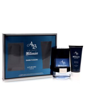 Spirit Millionaire Dark Fusion by Lomani - Gift Set -- 3.3 oz Eau De Parfum Spray + 3.3 oz Shower Gel