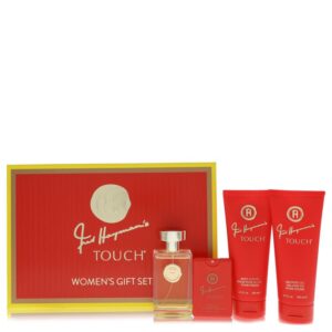 Touch by Fred Hayman - Gift Set -- 3.4 oz Eau De Toilette Spary + 6.7 oz Body Lotion + 6.7 oz Shower Gel + 0.61 oz Pocket Soray