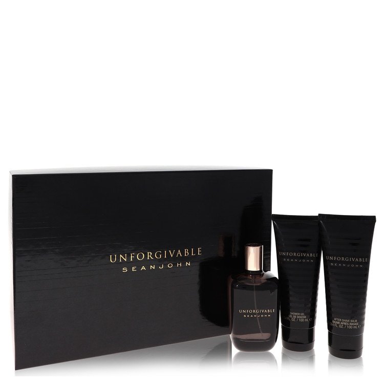 Unforgivable by Sean John - Gift Set -- 4.2 oz Eau De Toilette Spray + 3.4 oz Shower Gel + 3.4 oz After Shave Balm