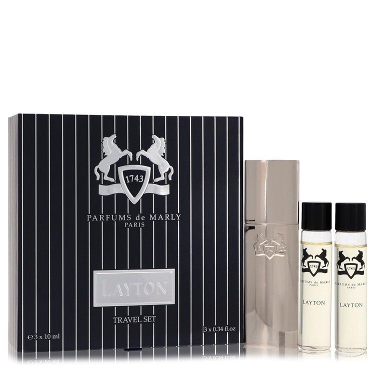 Layton Royal Essence by Parfums De Marly - Three Eau De Parfum Sprays Travel Set 3 x .34 oz