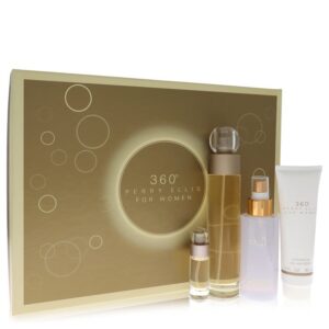perry ellis 360 by Perry Ellis - Gift Set -- 3.4 oz Eau De Toilette Spray + 4 oz Body Mist + 3 oz Shower Gel + .25 Mini EDT Spray