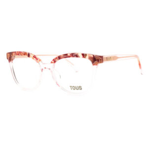 Tous VTOB93V Women's Eyeglasses β Shiny Transparent Pink, 53mm