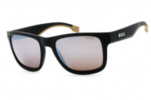 Hugo Boss BOSS1496/S Men's Sunglasses – Matte Black Beige / Beige Polarized, 55mm