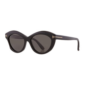 Tom Ford FT1111 Women's Sunglasses β Shiny Black / Smoke Polarized, 55mm
