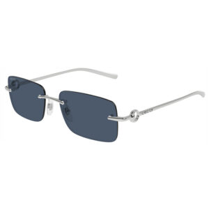 Gucci GG1703S Women's Sunglasses – Silver / Blue, 55mm