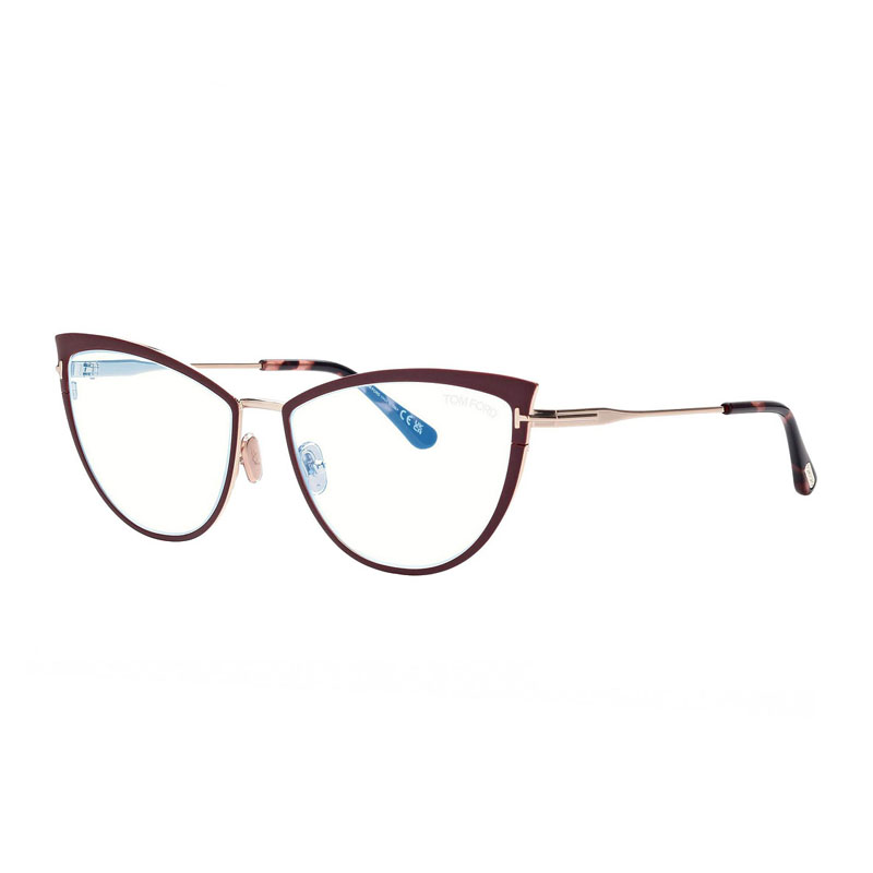 Tom Ford FT5877-B Women's Eyeglasses – Bordeaux/Shiny Rose Gold, 56mm