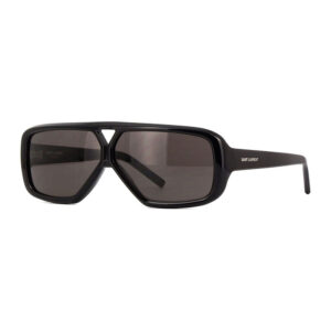 Saint Laurent SL569Y Women's Sunglasses – Shiny Black / Grey, 63mm