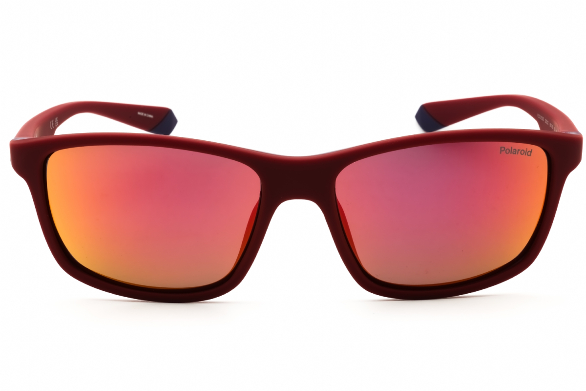 Polaroid Core PLD2153/S Men's Sunglasses – Matte Red / Red Multilayer Polarized, 58mm - Image 2