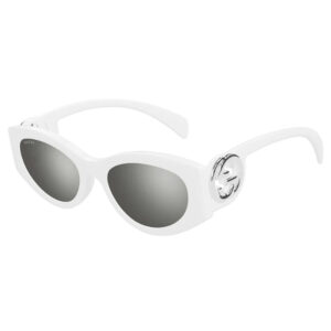 Gucci GG1691S Women's Sunglasses – White / Grey Silver Mirror, 54mm