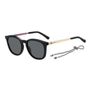 M Missoni MMI0027/S Women's Sunglasses β Shiny Black/Gold / Grey, 51mm