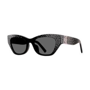 Givenchy GV4019IS Women's Sunglasses β Shiny Black With White Stones / Grey, 55mm