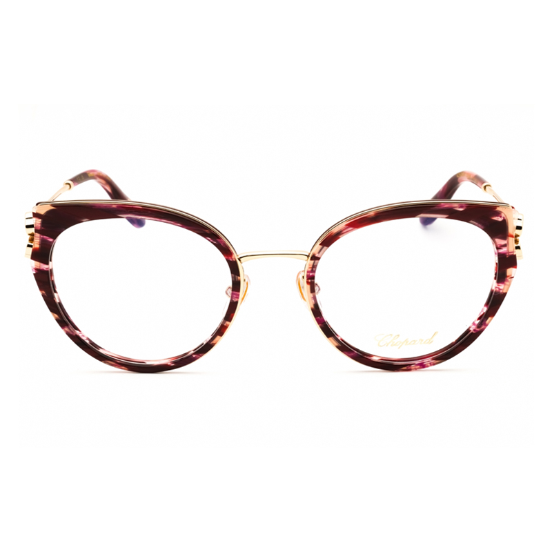 Chopard VCH367V Women's Eyeglasses – Shiny Streaked Burgundy, 52mm - Image 2
