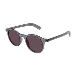 Montblanc MB0353S Men's Sunglasses – Shiny Grey / Violet, 49mm