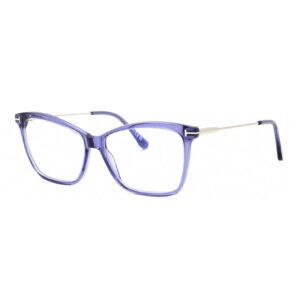 Tom Ford FT5687-B Women's Eyeglasses β Shiny Transparent Purple, 56mm