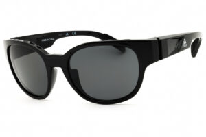 Adidas SP0009 Women's Sunglasses β Shiny Black / Smoke Polarized, 55mm