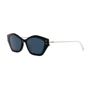 Dior MISSDIORS1U Women's Sunglasses – Shiny Black/Gold / Blue, 56mm