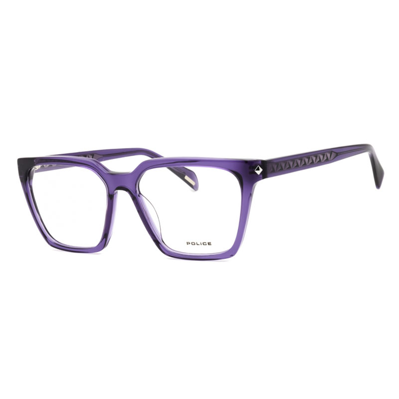 Police VPLG29 Women's Eyeglasses – Shiny Transparent Dark Purple, 53mm