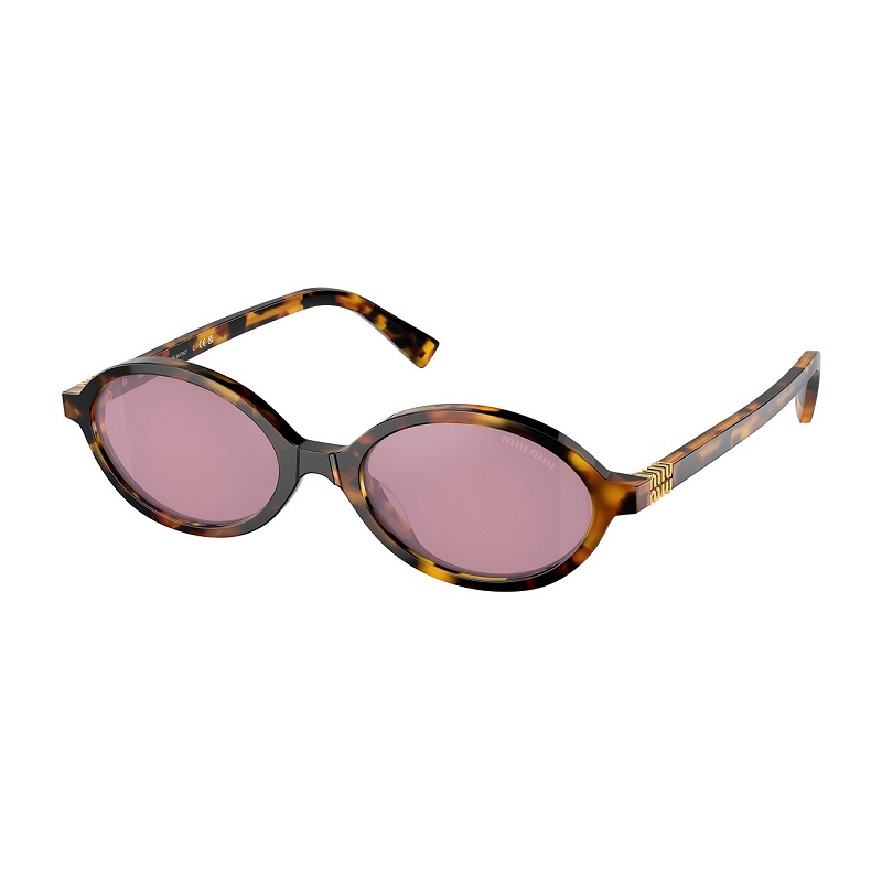 Miu Miu MU04ZSF Women's Sunglasses – Honey Havana / Dark Pink Mirror Silver Internal, 50mm