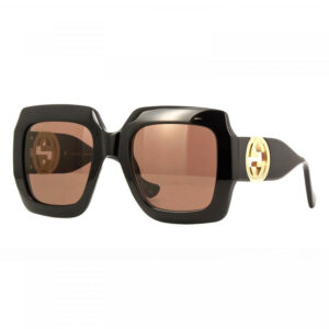 Gucci GG1022S Women's Sunglasses – Black / Brown With Gold Chain, 54mm
