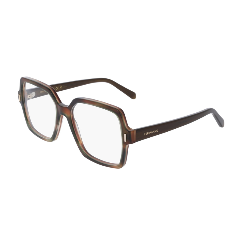 Salvatore Ferragamo SF3031 Women's Eyeglasses – Striped Brown Green, 56mm
