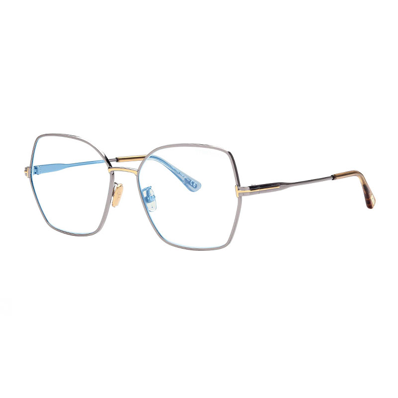 Tom Ford FT5876-B Women's Eyeglasses – Shiny Light Ruthenium, 56mm