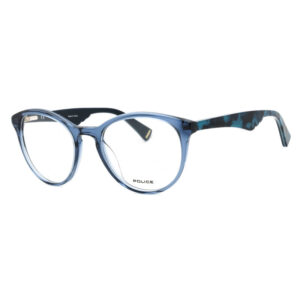 Police VPL764 Women's Eyeglasses β Shiny Transparent Blue, 50mm