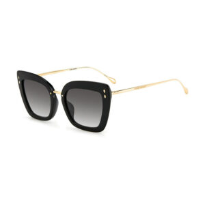Isabel Marant IM0083/G/S Women's Sunglasses β Shiny Black/Gold / Grey Gradient, 53mm