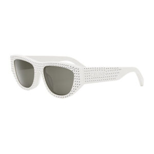Celine CL4278US Women's Sunglasses β Ivory With Crystal Stud Detail / Grey, 55mm